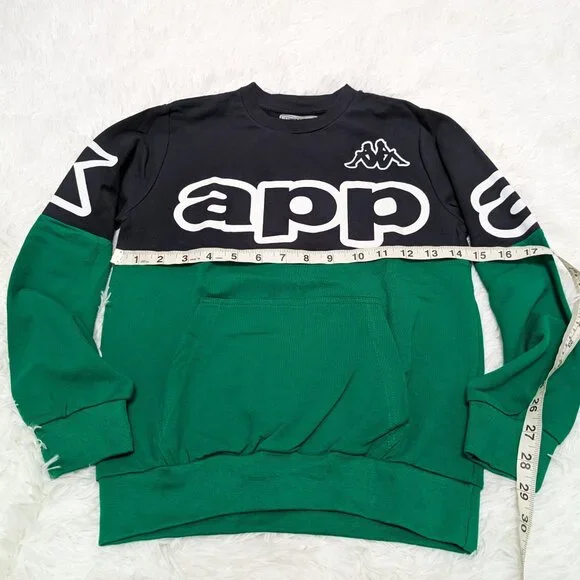 Kappa Unisex Crew Neck Green Pullover Loopknit with logo Sweatshirt for 7Yr NWOT - Picture 6 of 7
